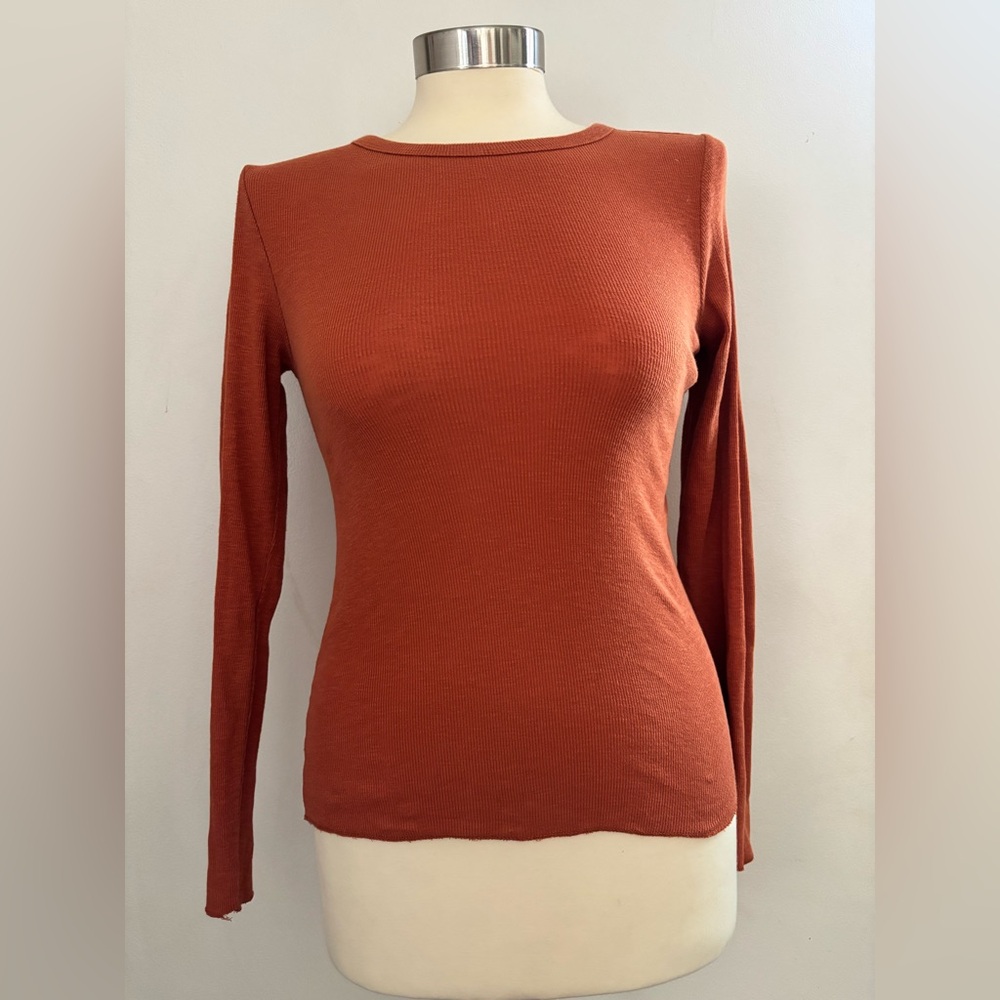 Wild Fable Terracotta Long Sleeve Bodysuit